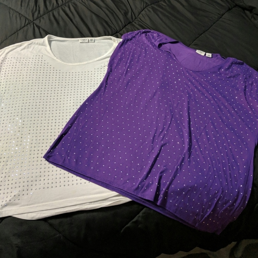 Lot of 2 BEAUTIFUL plus tshirts studded detail